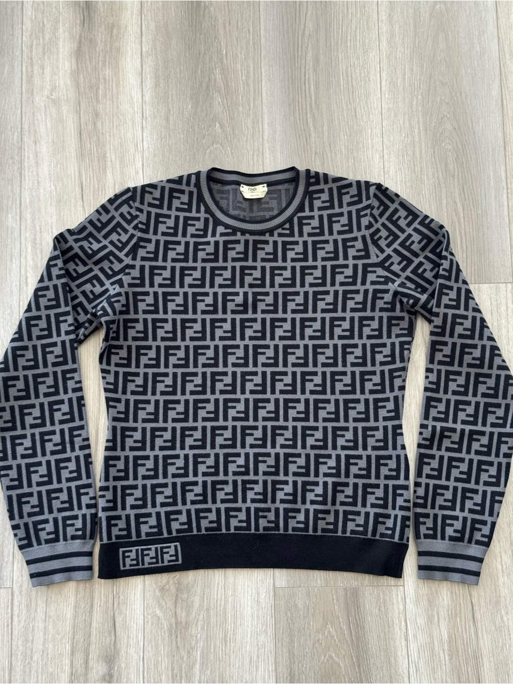 FENDI Women's Monogram
Sweater Logo Crewneck